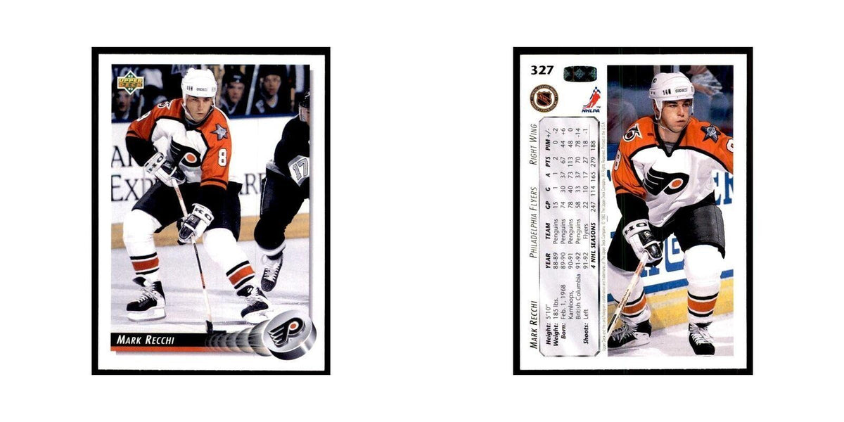 1992 Upper Deck Mark Recchi Hockey Cards #327