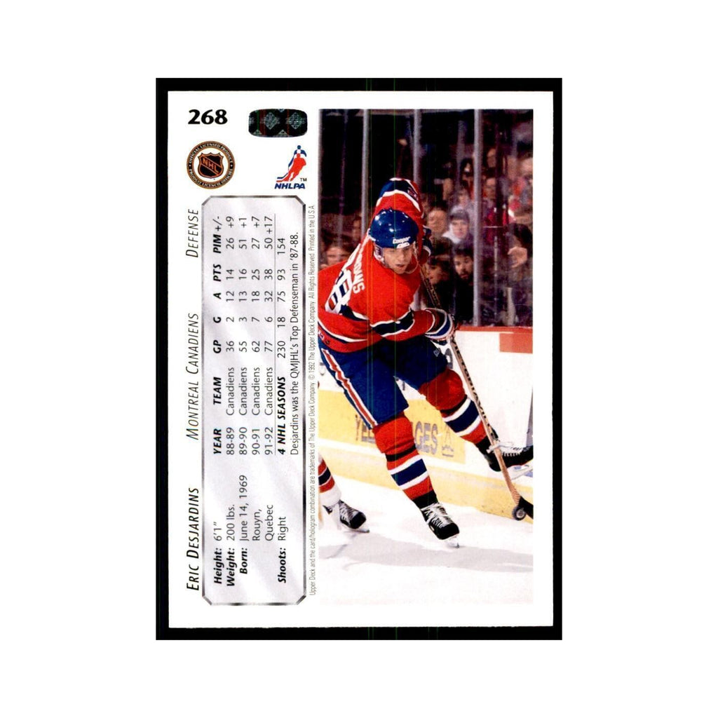 1992 Upper Deck Eric Desjardins Hockey Cards #268