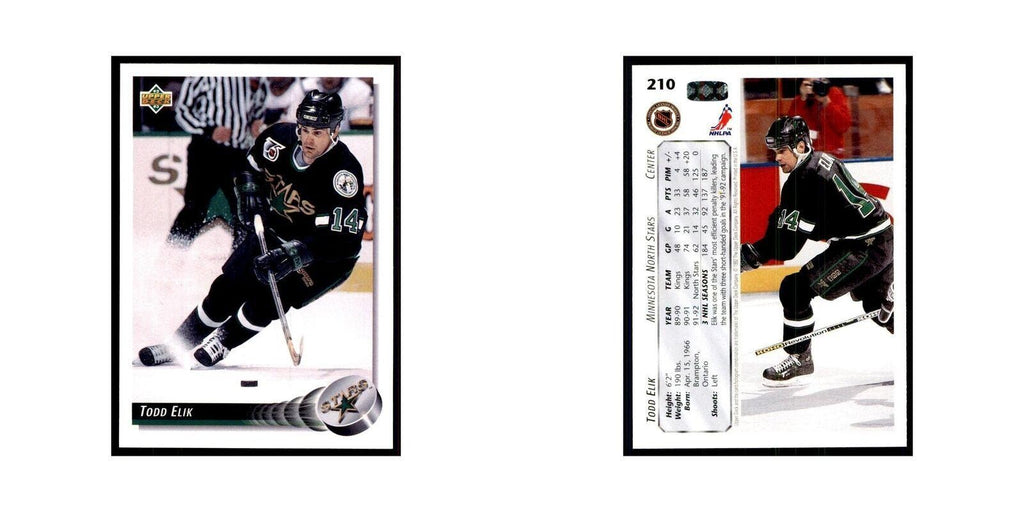 1992 Upper Deck Todd Elik Hockey Cards #210