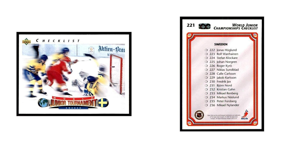 1992 Upper Deck World Junior Championships Checklist Hockey Cards #221