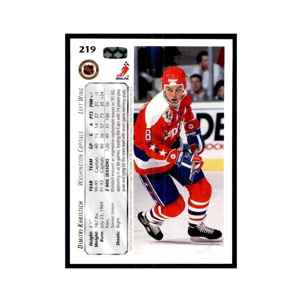 1992 Upper Deck Dmitri Khristich Hockey Cards #219