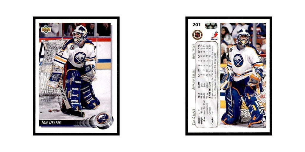 1992 Upper Deck Tom Draper Hockey Cards #201