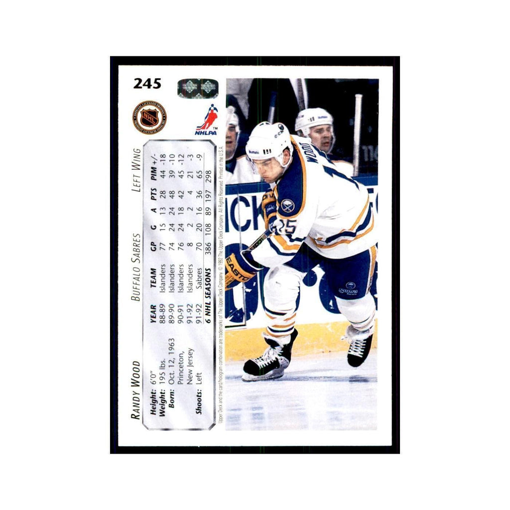 1992 Upper Deck Randy Wood Hockey Cards #245