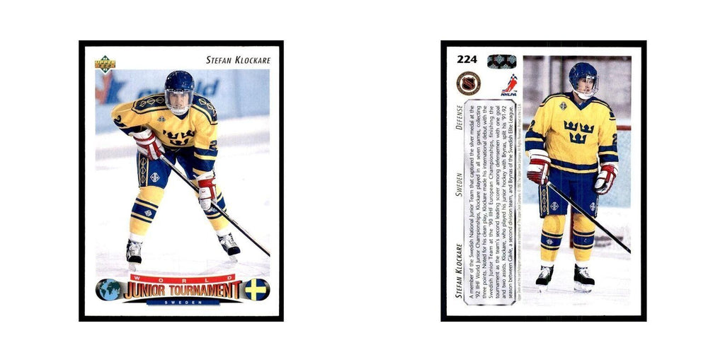1992 Upper Deck Stefan Klockare Hockey Cards #224