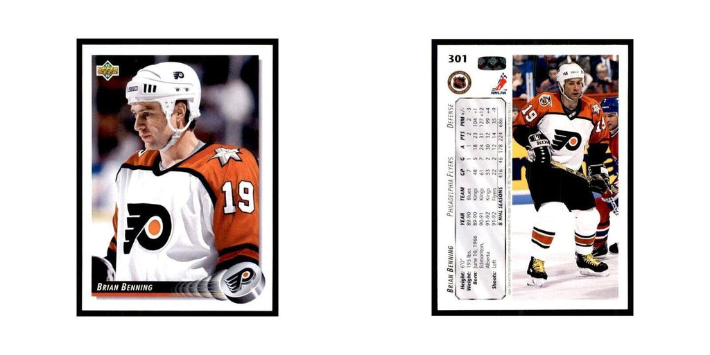 1992 Upper Deck Brian Benning Hockey Cards #301