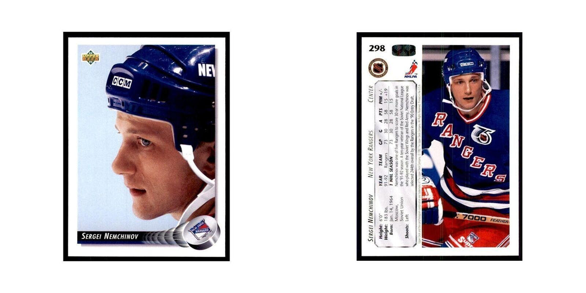 1992 Upper Deck Sergei Nemchinov Hockey Cards #298