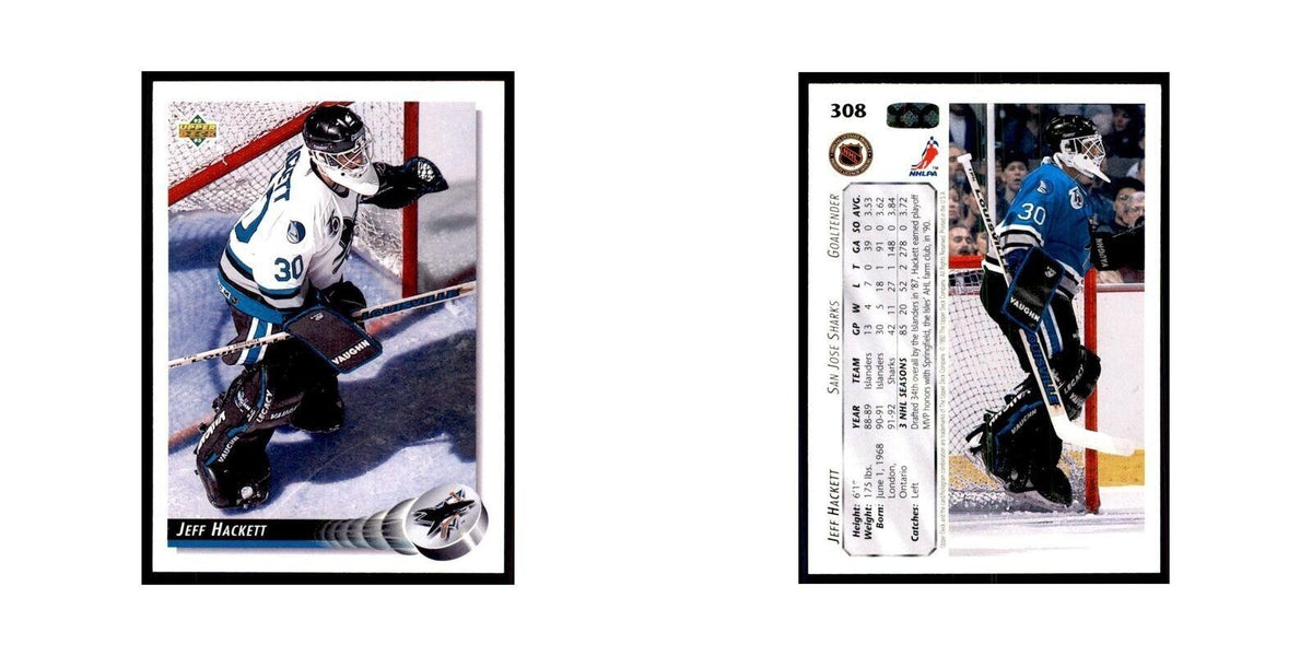 1992 Upper Deck Jeff Hackett Hockey Cards #308