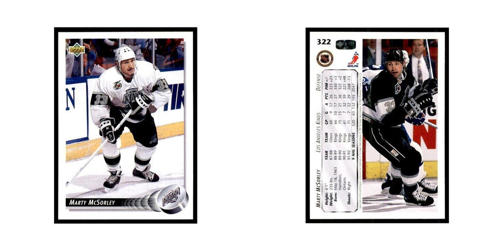1992 Upper Deck Marty McSorley Hockey Cards #322