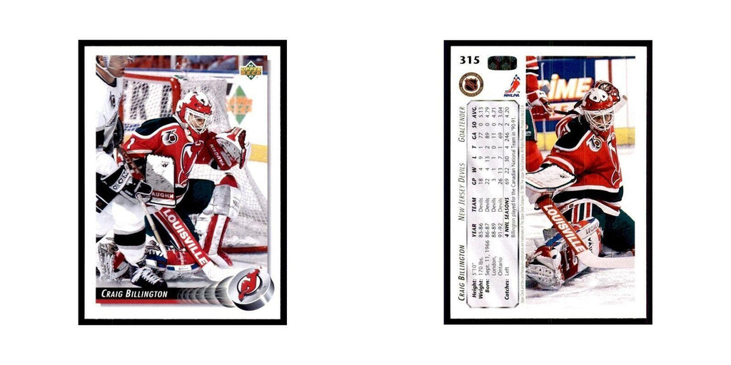 1992 Upper Deck Craig Billington Hockey Cards #315