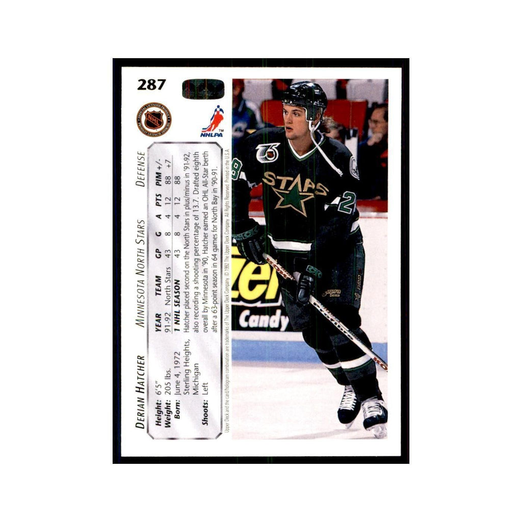 1992 Upper Deck Derian Hatcher Hockey Cards #287