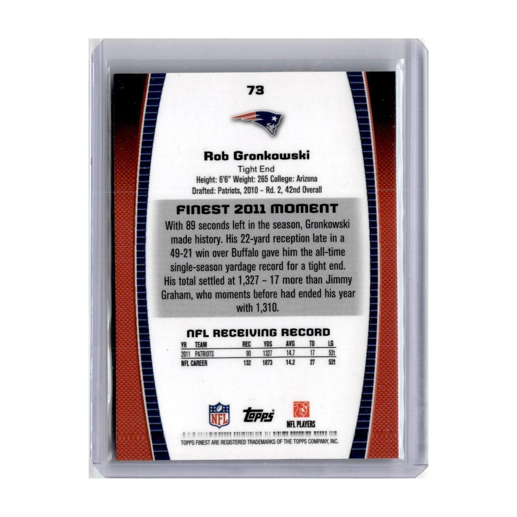 2012 Finest Rob Gronkowski Patriots #73