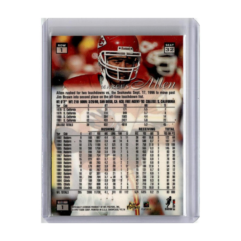 1997 Flair Showcase Marcus Allen Chiefs #32