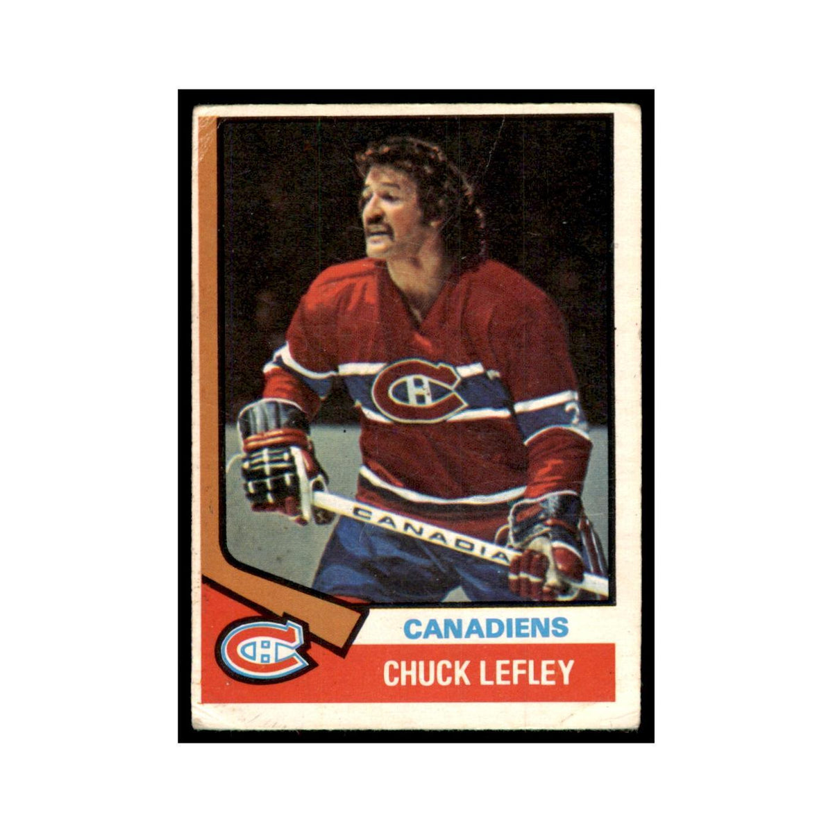 1974 O-Pee-Chee Chuck Lefley (Damaged) Montreal Canadiens #178