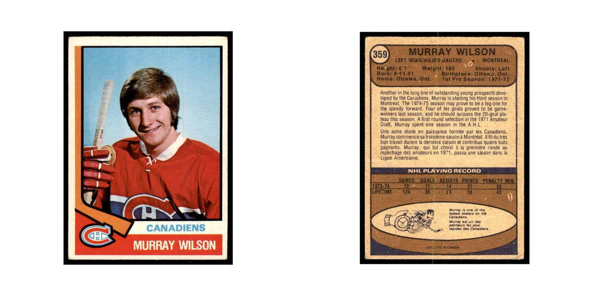 1974 O-Pee-Chee Murray Wilson (Damaged) Montreal Canadiens #359