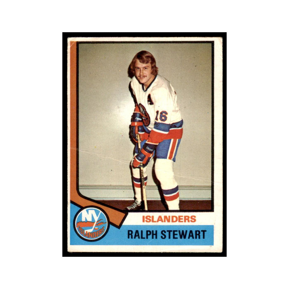 1974 O-Pee-Chee Ralph Stewart RC (Damaged) New York Islanders #158