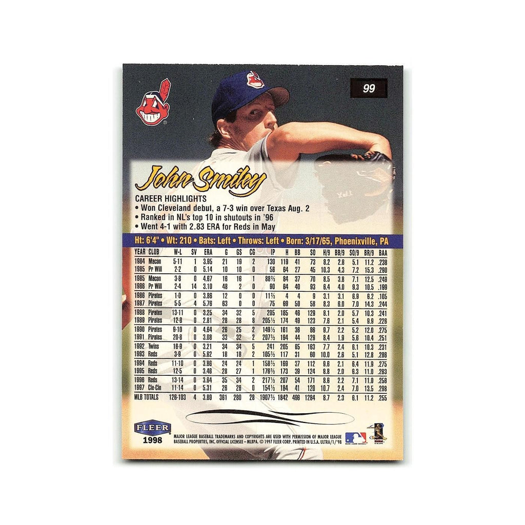 John Smiley 1998 Fleer Ultra #99 Cleveland Indians Baseball Card NM