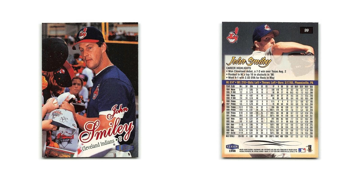 John Smiley 1998 Fleer Ultra #99 Cleveland Indians Baseball Card NM