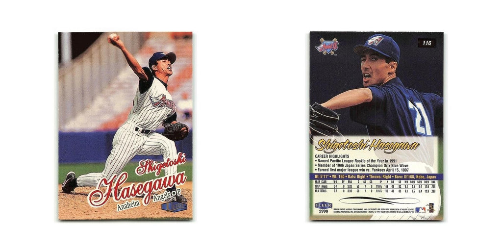 Shigetoshi Hasegawa 1998 Fleer Ultra #116 Anaheim Angels Baseball Card NM