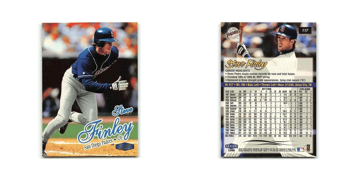 Steve Finley 1998 Fleer Ultra #117 San Diego Padres Baseball Card NM