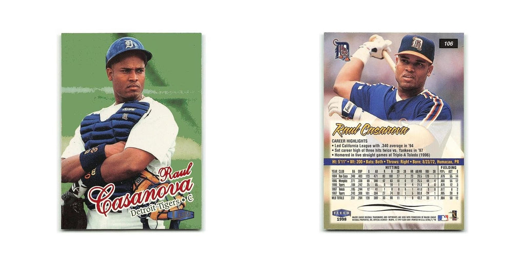 Raul Casanova 1998 Fleer Ultra #106 Detroit Tigers Baseball Card NM