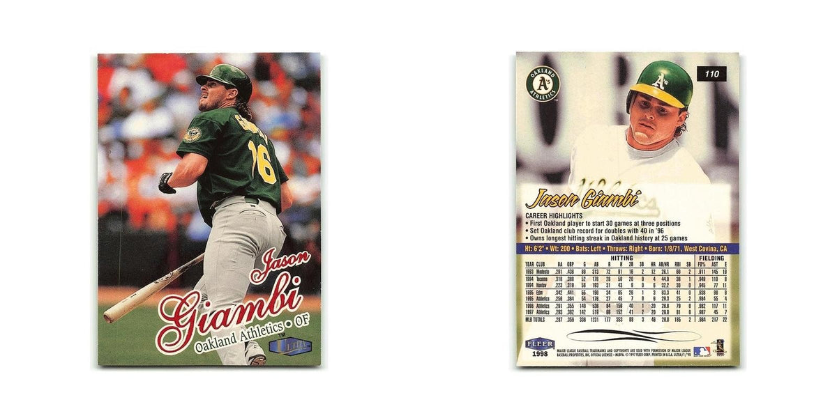 Jason Giambi 1998 Fleer Ultra #110 Oakland Athletics Baseball Card NM