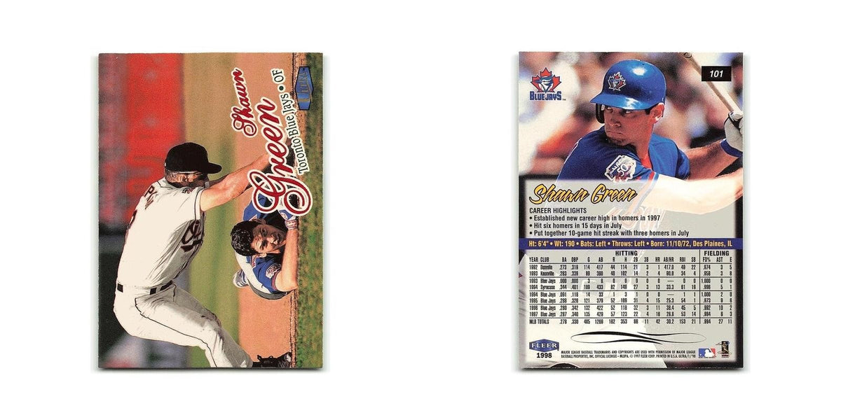 Shawn Green 1998 Fleer Ultra #101 Toronto Blue Jays Baseball Card NM