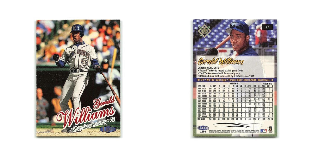 Gerald Williams 1998 Fleer Ultra #97 Milwaukee Brewers Baseball Card NM