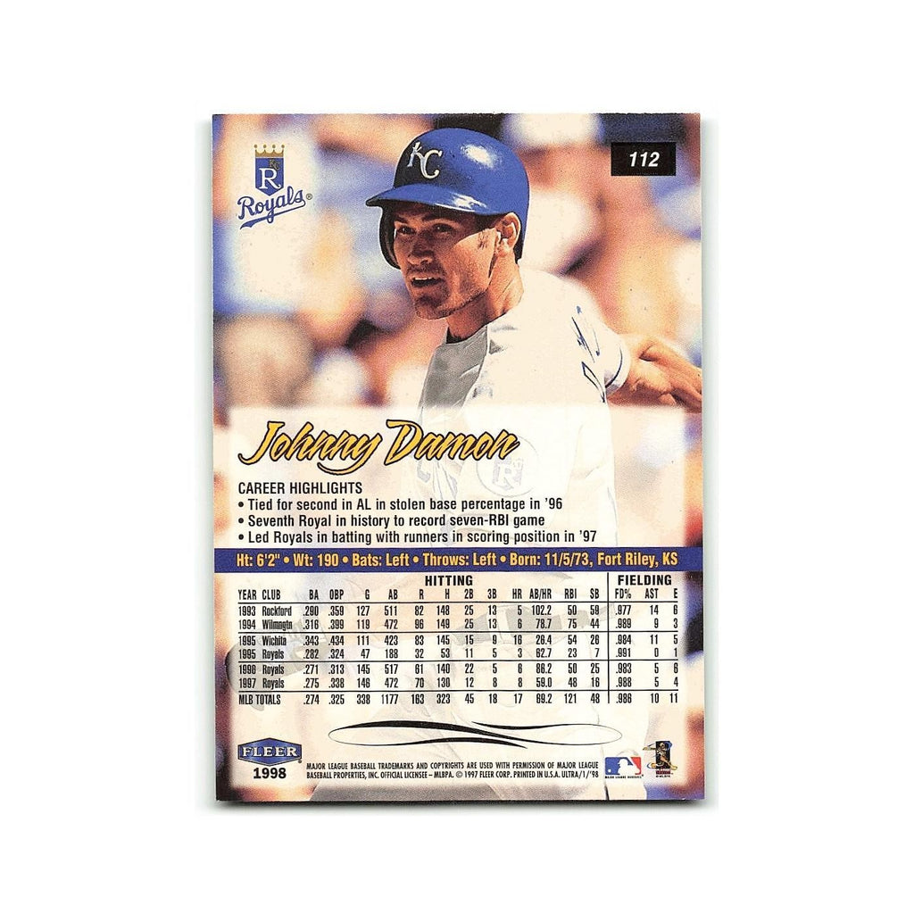 Johnny Damon 1998 Fleer Ultra #112 Kansas City Royals Baseball Card NM