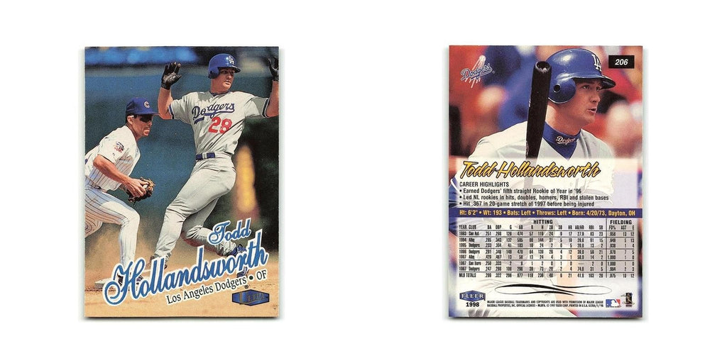 Todd Hollandsworth 1998 Fleer Ultra #206 Los Angeles Dodgers Baseball Card NM