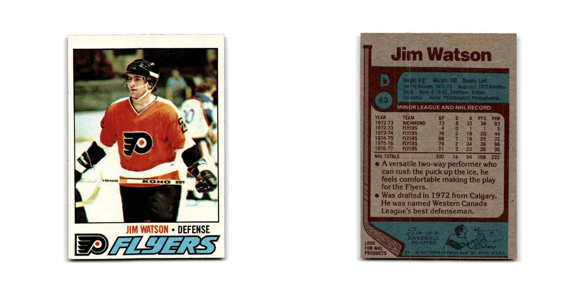 1977 Topps Jim Watson Philadelphia Flyers #43