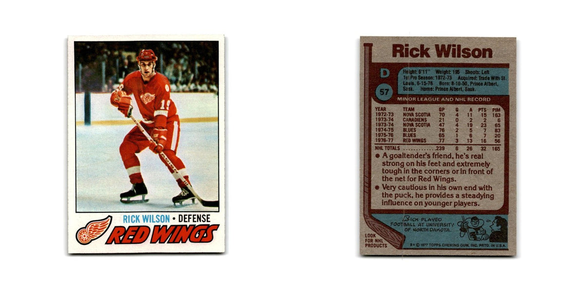1977 Topps Rick Wilson Detroit Red Wings #57