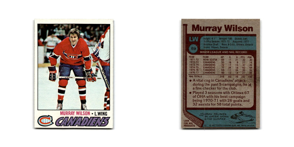 1977 Topps Murray Wilson Montreal Canadiens #69