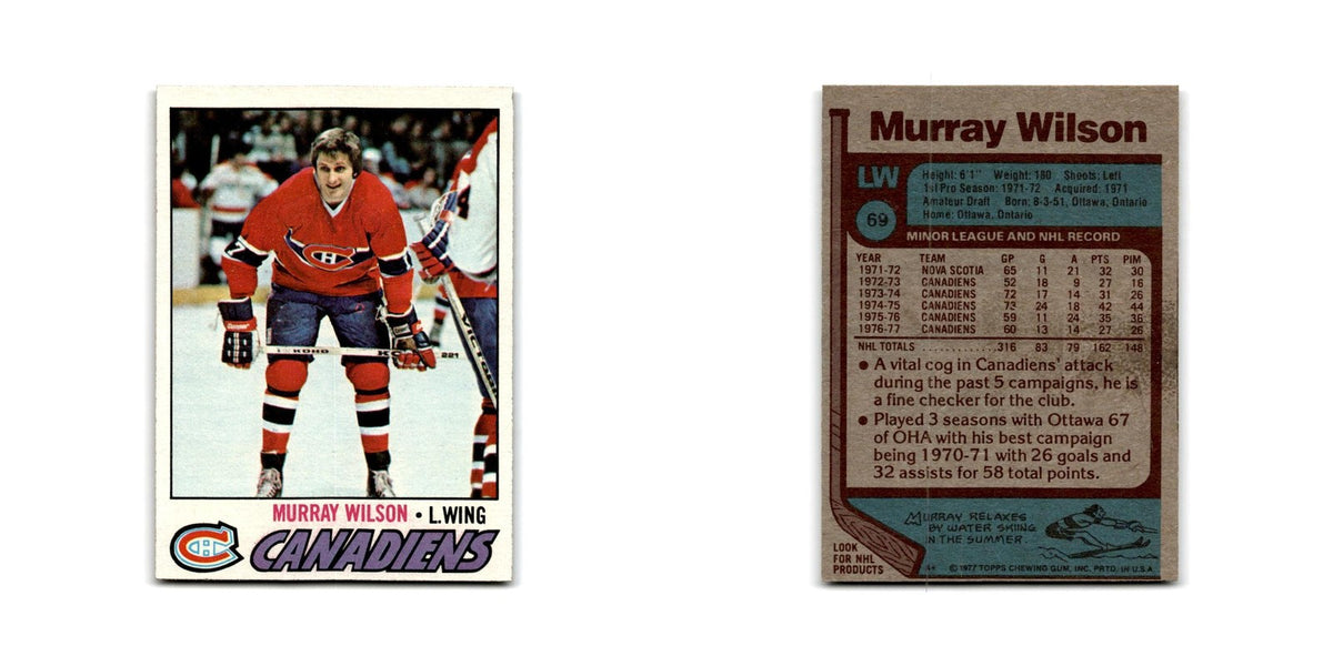 1977 Topps Murray Wilson Montreal Canadiens #69