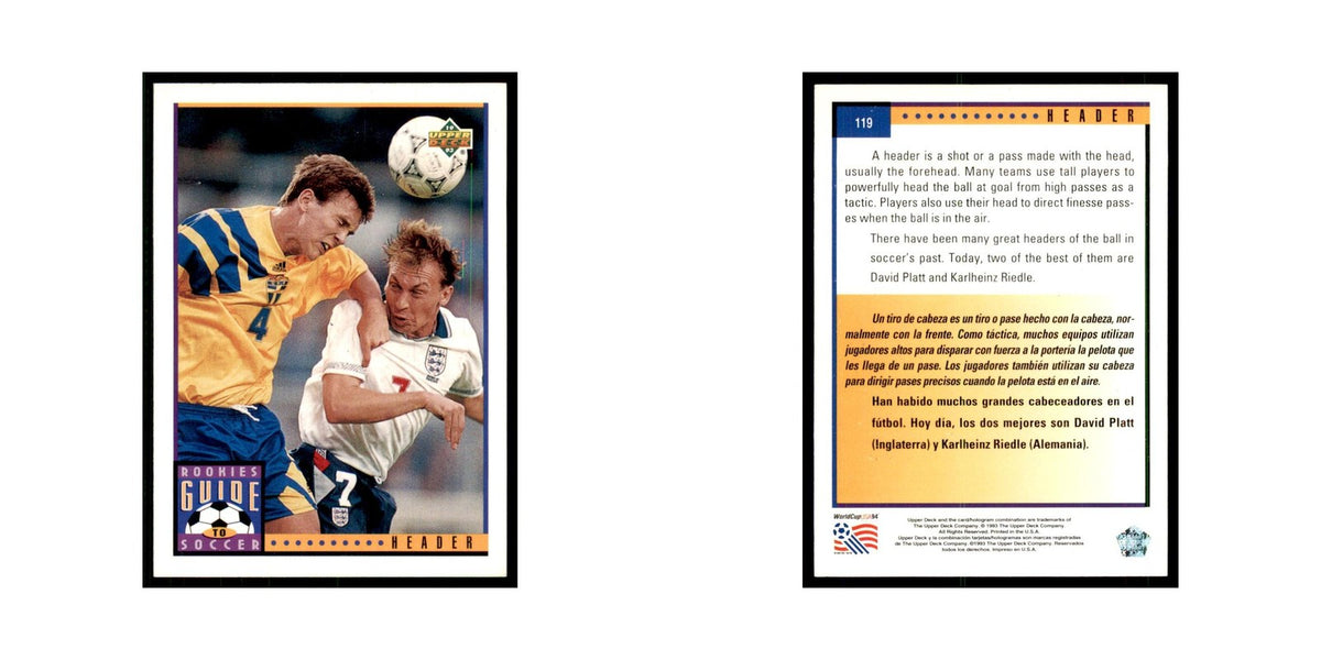 1993 Upper Deck Header Soccer Cards #119