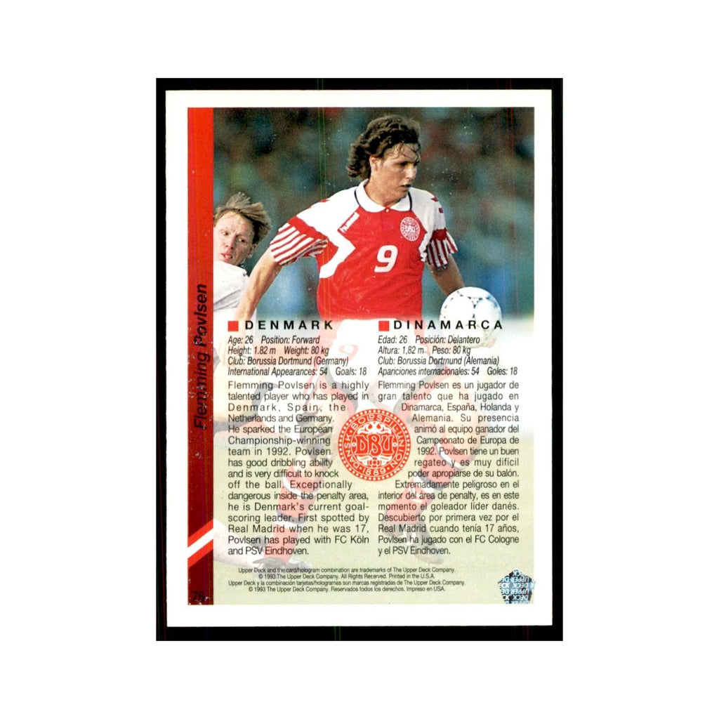1993 Upper Deck Flemming Povlsen Soccer Cards #54