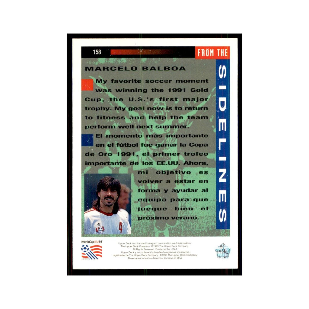 1993 Upper Deck Marcelo Balboa Soccer Cards #158
