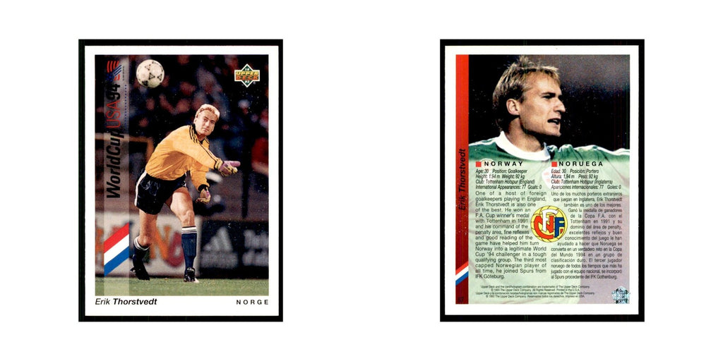 1993 Upper Deck Erik Thorstvedt Soccer Cards #87