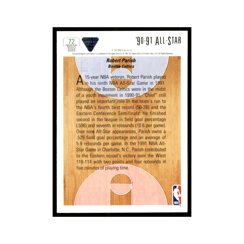 1991 Upper Deck Robert Parish Basketball Cards #72