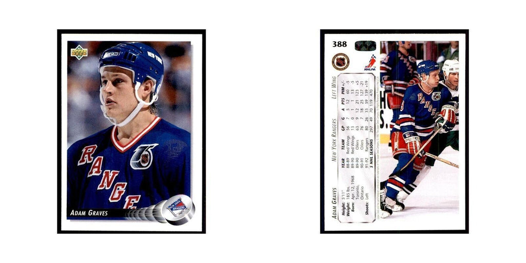 1992 Upper Deck Adam Graves Hockey Cards #388