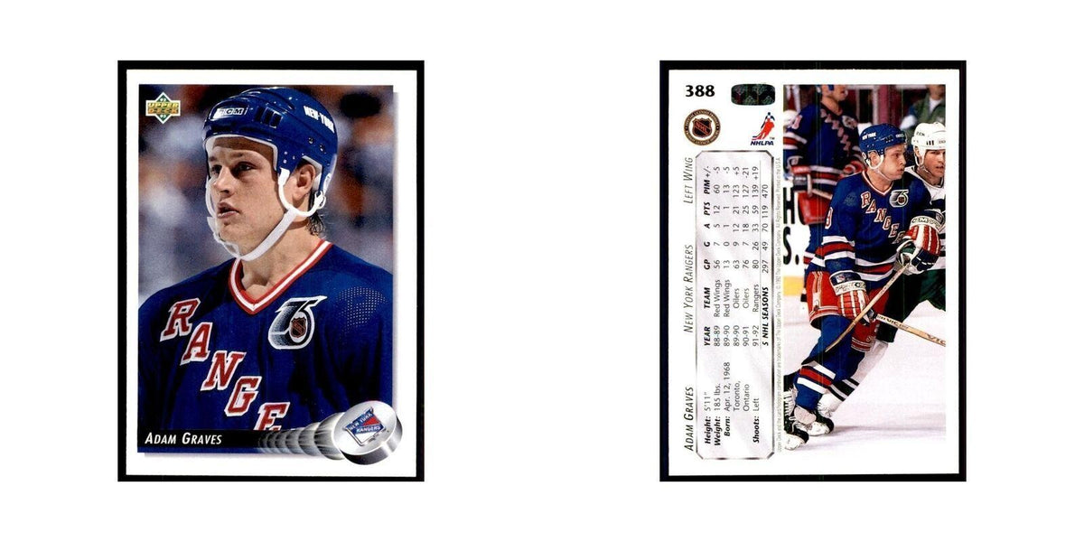 1992 Upper Deck Adam Graves Hockey Cards #388