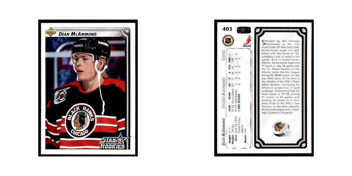 1992 Upper Deck Dean McAmmond Hockey Cards #403