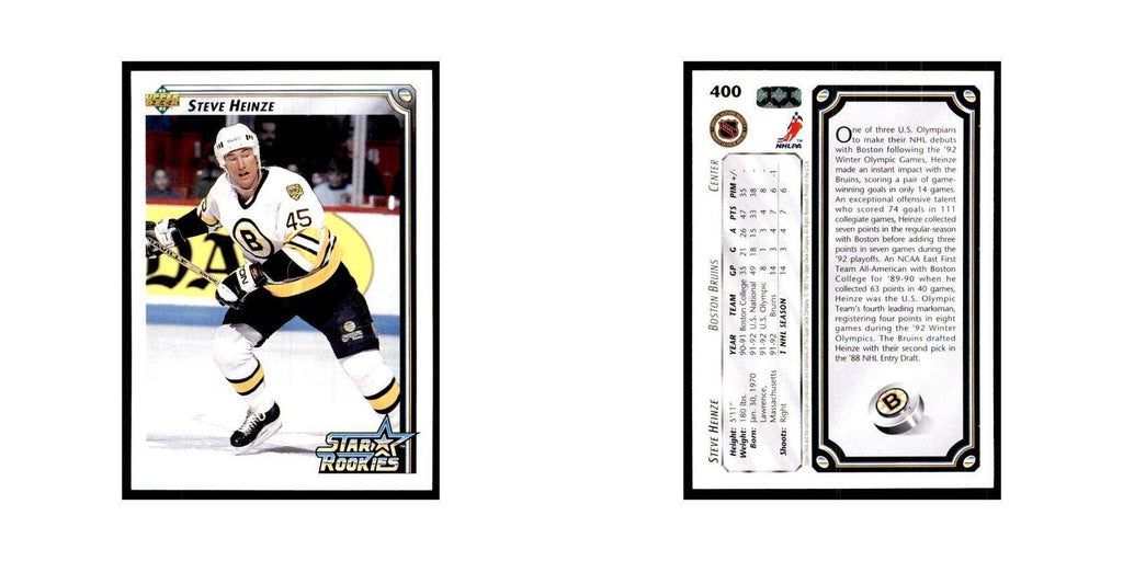 1992 Upper Deck Steve Heinze Hockey Cards #400