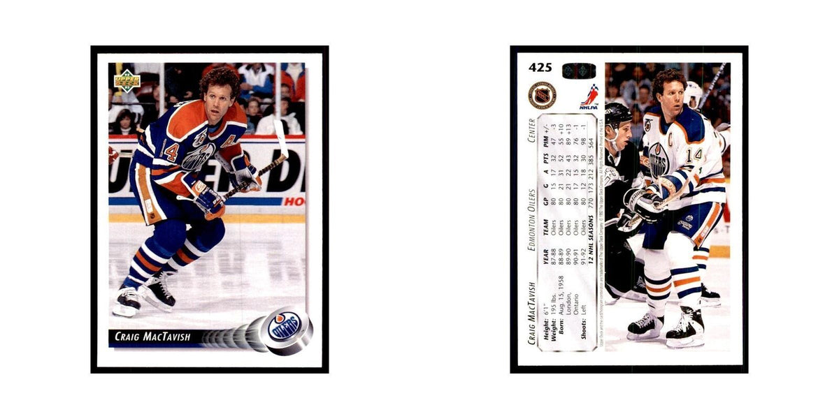 1992 Upper Deck Craig MacTavish Hockey Cards #425