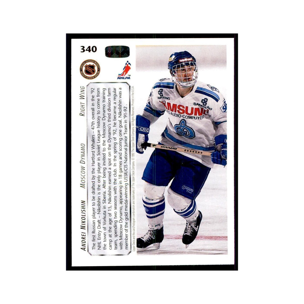 1992 Upper Deck Andrei Nikolishin Hockey Cards #340