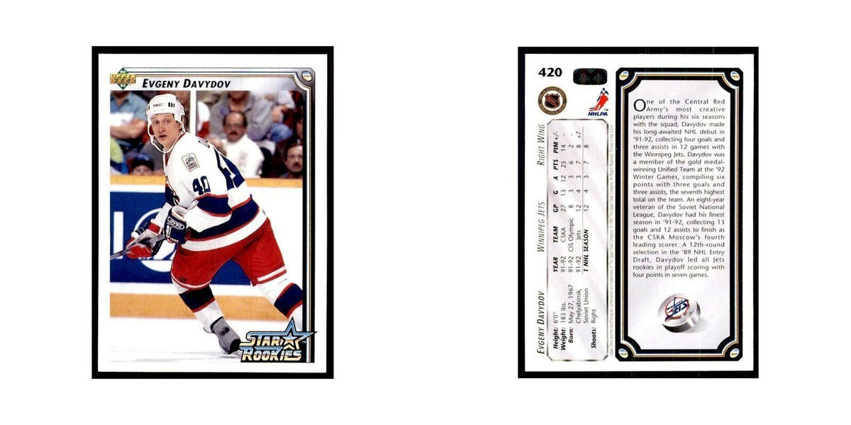 1992 Upper Deck Evgeny Davydov Hockey Cards #420