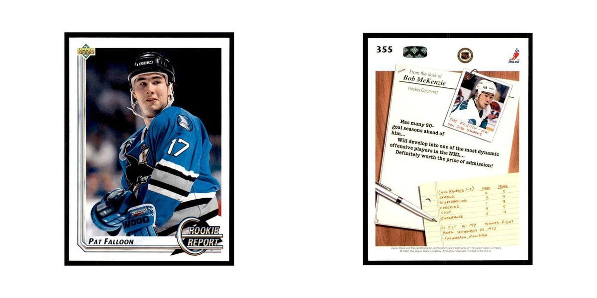 1992 Upper Deck Pat Falloon Hockey Cards #355