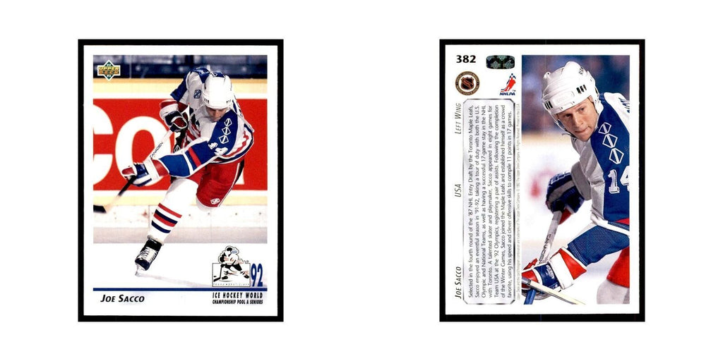 1992 Upper Deck Joe Sacco Hockey Cards #382