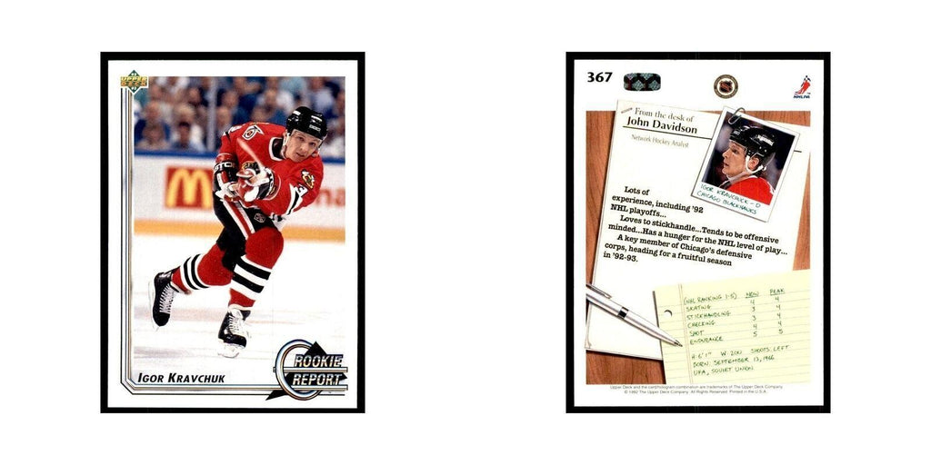 1992 Upper Deck Igor Kravchuk Hockey Cards #367