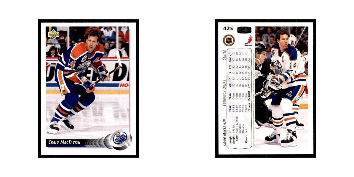 1992 Upper Deck Craig MacTavish Hockey Cards #425