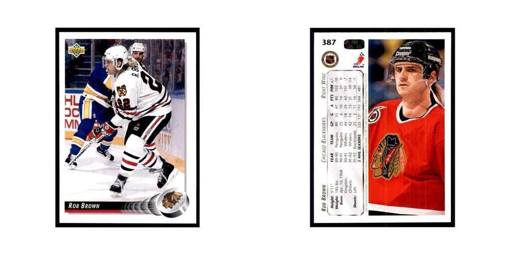 1992 Upper Deck Rob Brown Hockey Cards #387